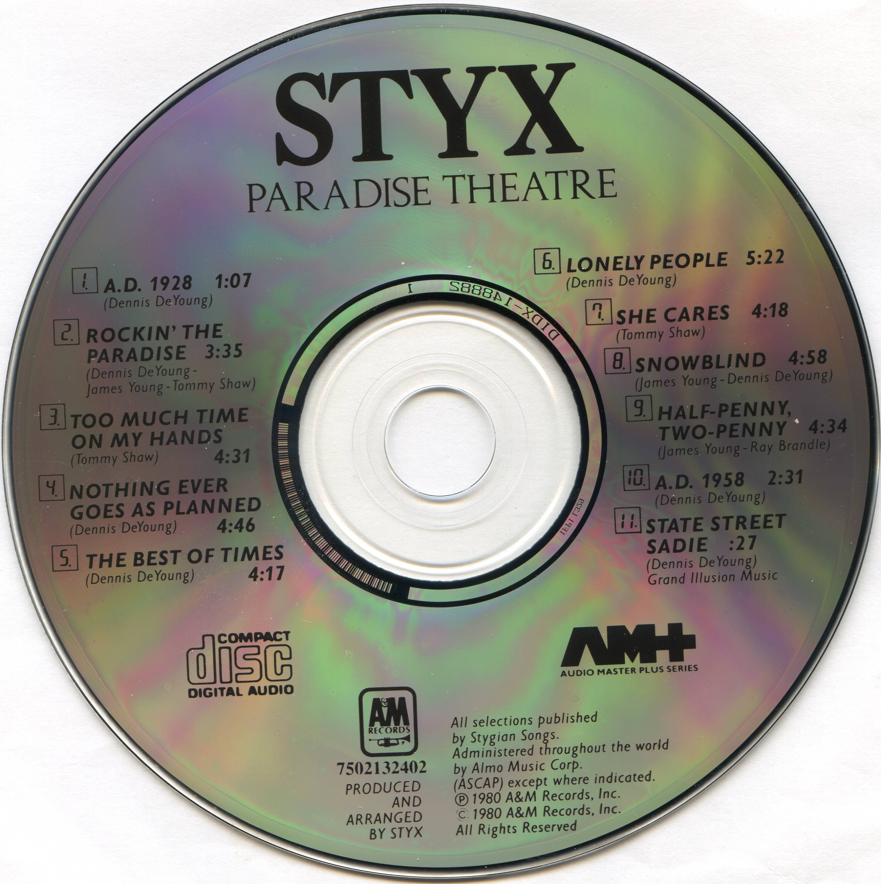 Styx  Paradise Theatre : CD